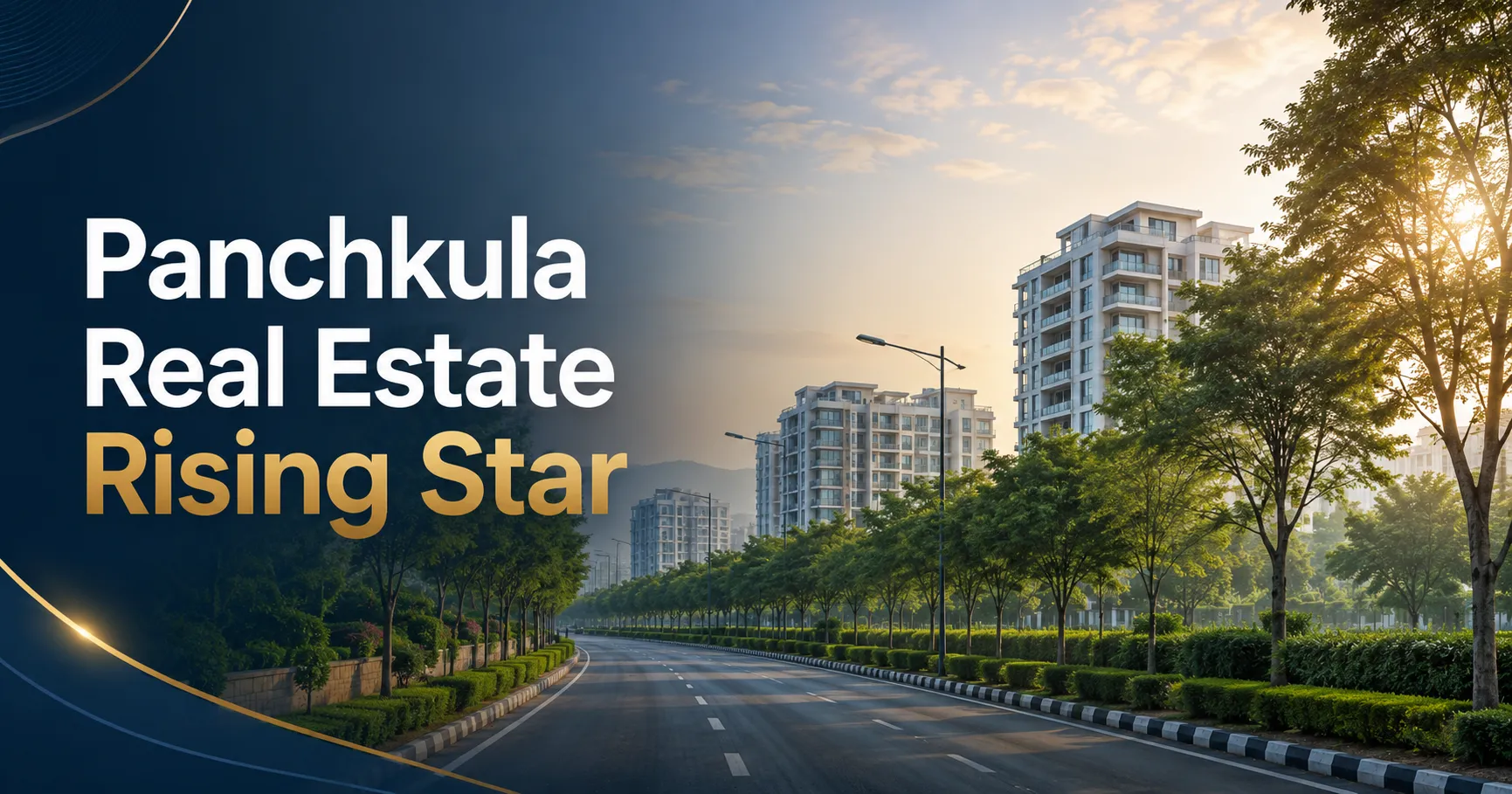Modern residential buildings and green urban infrastructure in Panchkula representing Tricity real estate investment growth in 2026.